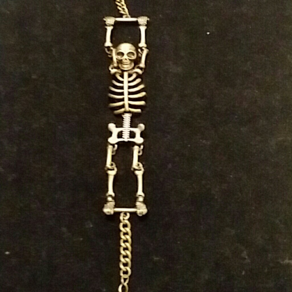 Gothic wiccan skeleton bracelet